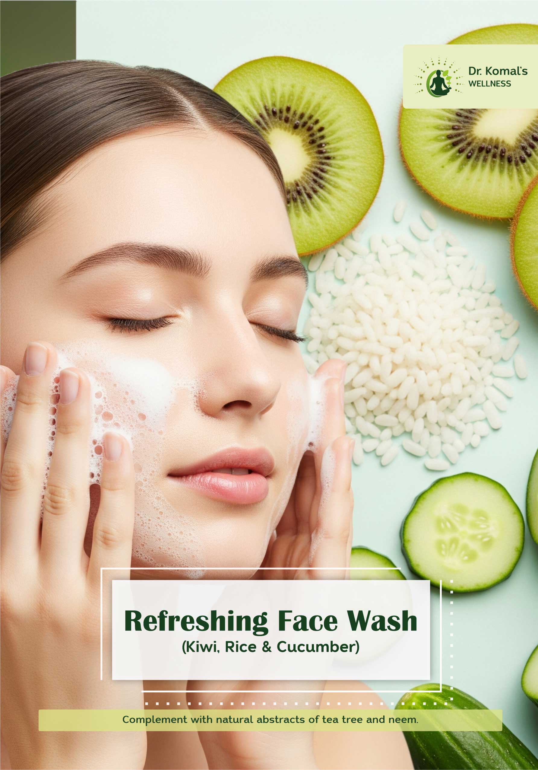 REFRESHING FACE WASH (Kiwi. Rice & Cucumber)